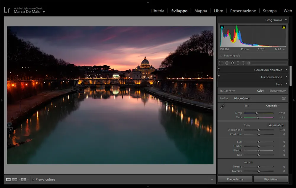 Immagine di esempio per il corso di post produzione in Adobe Lightroom (Roma)- Prima.