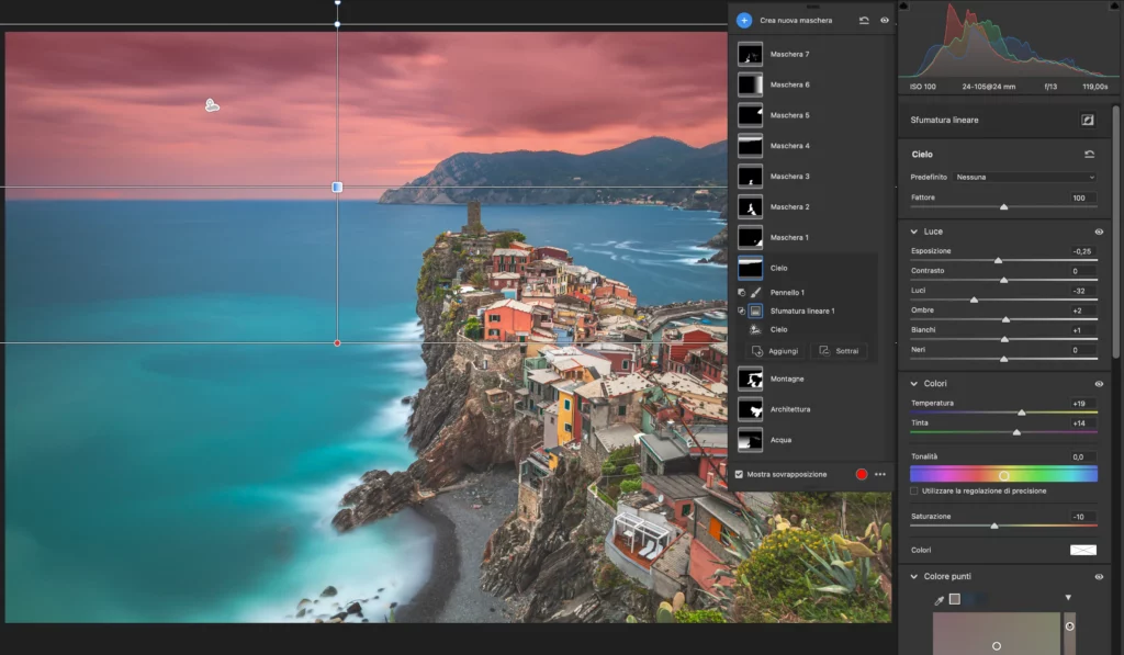 Sviluppo base del file RAW in Lightroom con correzione di luce, colore ed esposizione